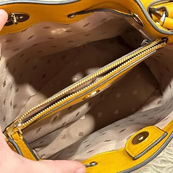 Kate Spade Yellow Suede Bucket Bag - Picture 10 of 11